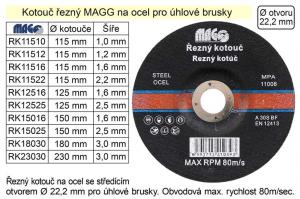 Řezný kotouč na kov 115x2,2x22,2mm