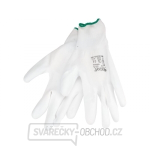 Rukavice z polyesteru polomáčené v PU - vel.9 (bílé) Rukavice z polyesteru polomáčené v PU - vel.9 (bílé) gallery main image
