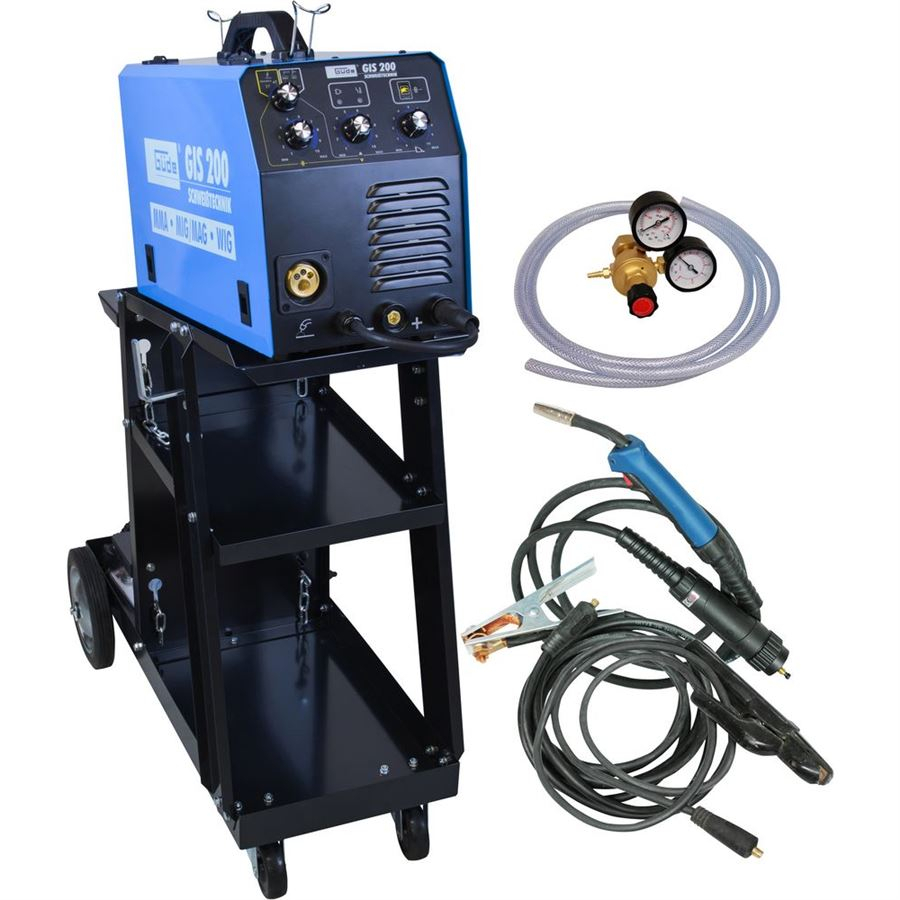 GÜDE Svářečka - svářecí invertor GIS 200 + vozík + příslušenství 20037