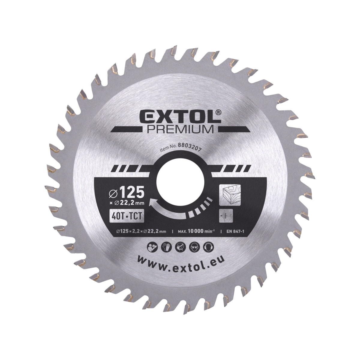 Levně EXTOL PREMIUM Kotouč pilový s SK plátky 125x1,3x22,2mm, 40T 8803207
