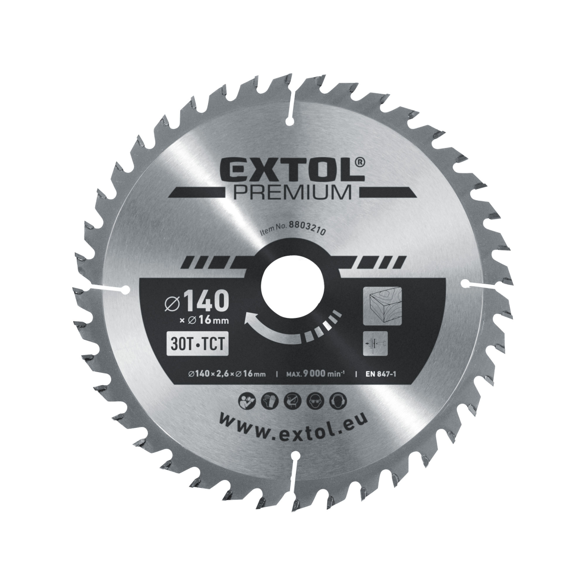 EXTOL PREMIUM Kotouč pilový s SK plátky 140x2,0x16mm, 30T 8803210