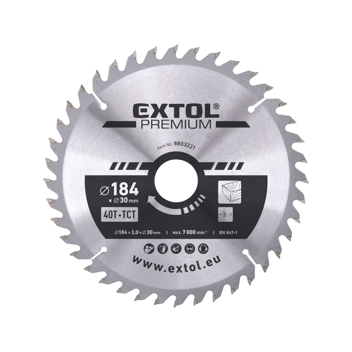 EXTOL PREMIUM Kotouč pilový s SK plátky 184x2,2x30mm, 40T 8803221
