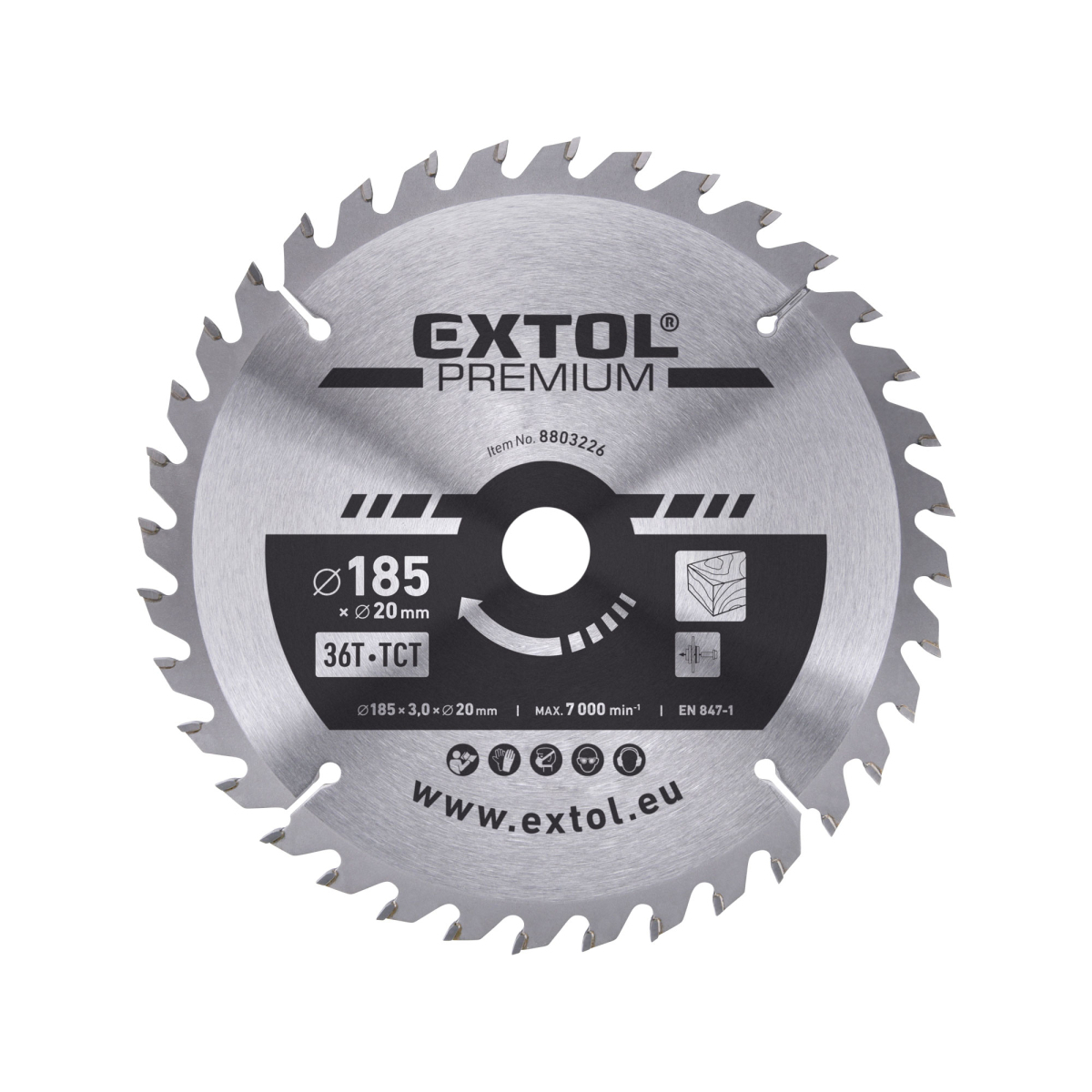 EXTOL PREMIUM Kotouč pilový s SK plátky 185x2,2x20mm, 36T 8803226