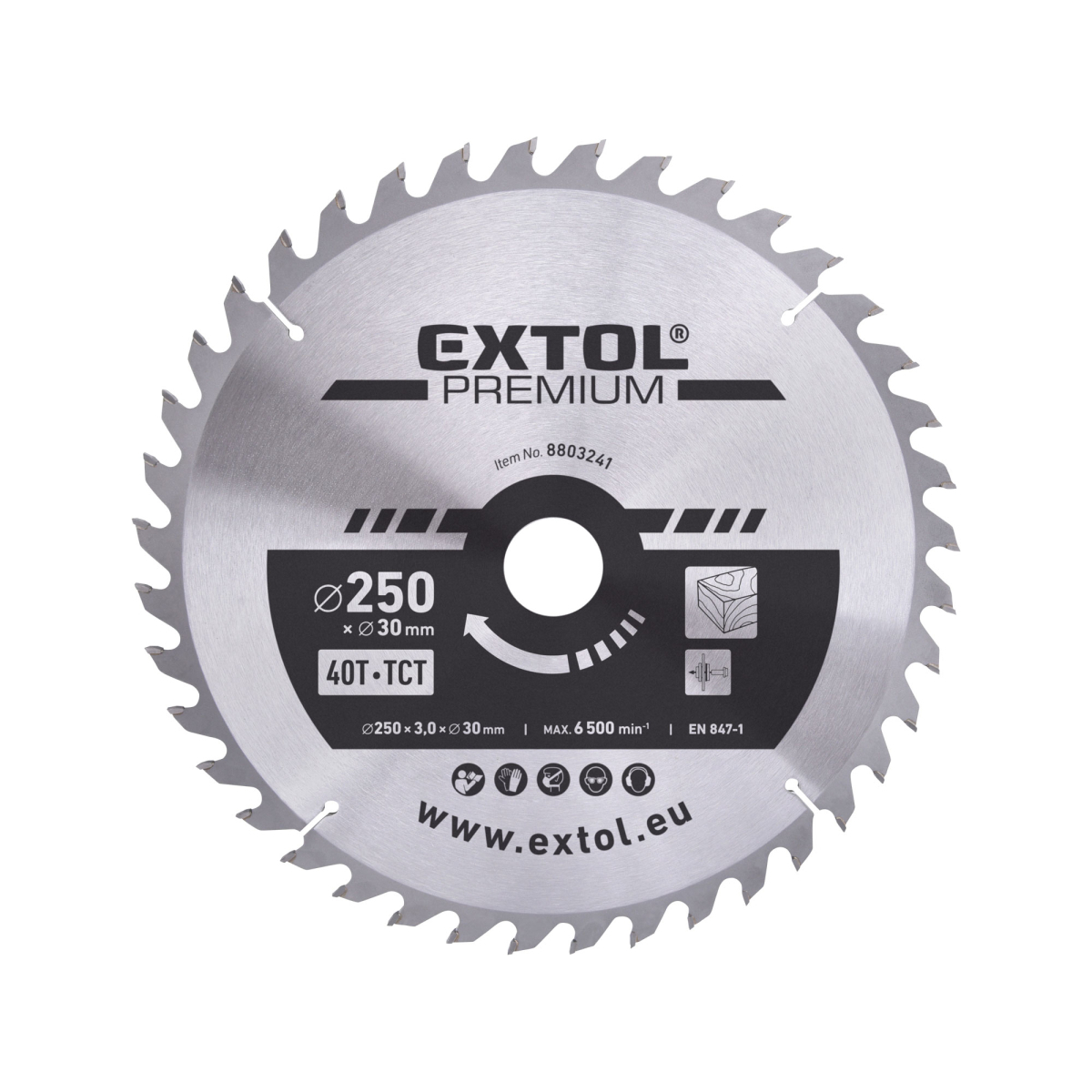 EXTOL PREMIUM Kotouč pilový s SK plátky 250x2,2x30mm, 40T 8803241