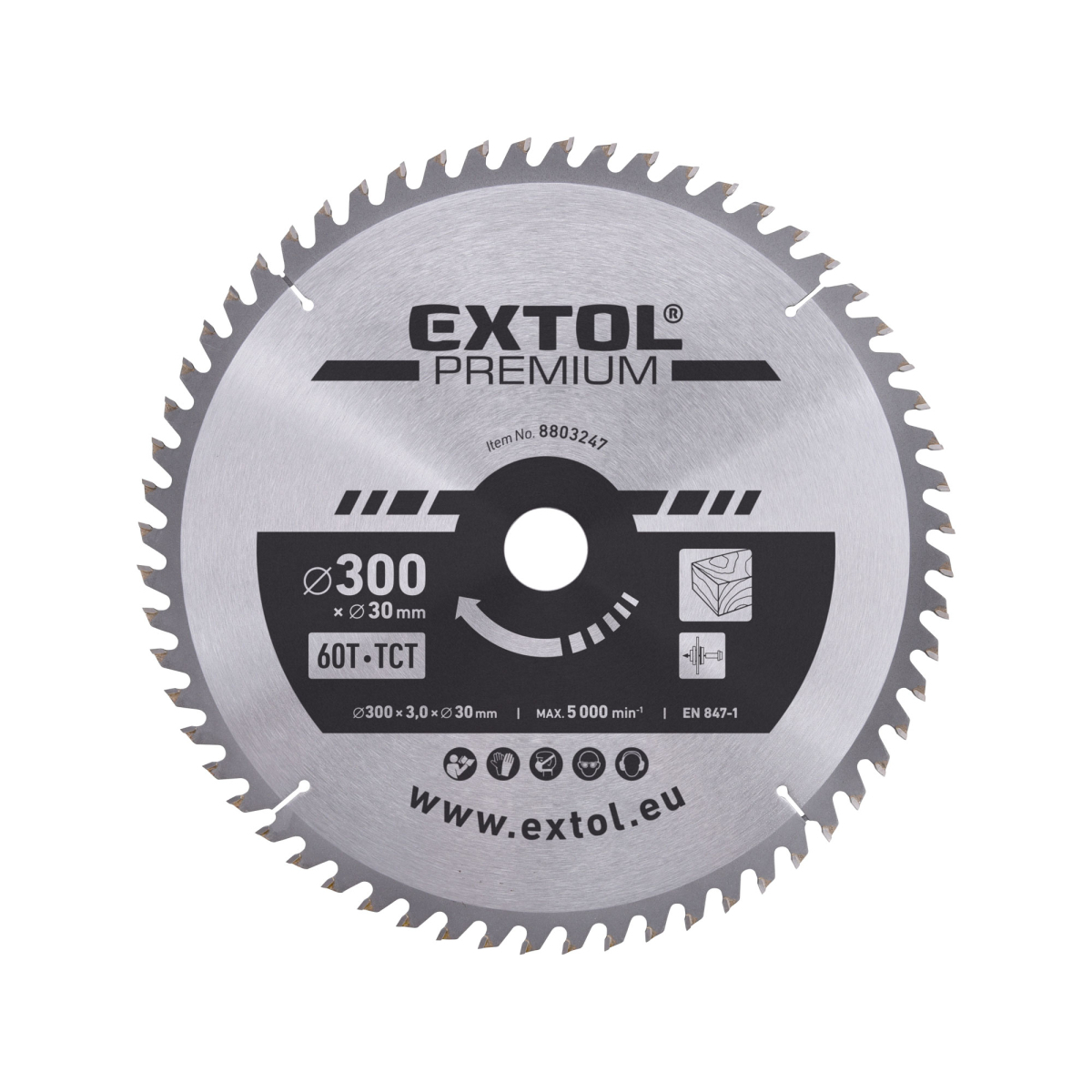 EXTOL PREMIUM Kotouč pilový s SK plátky 300x2,2x30mm, 60T 8803247