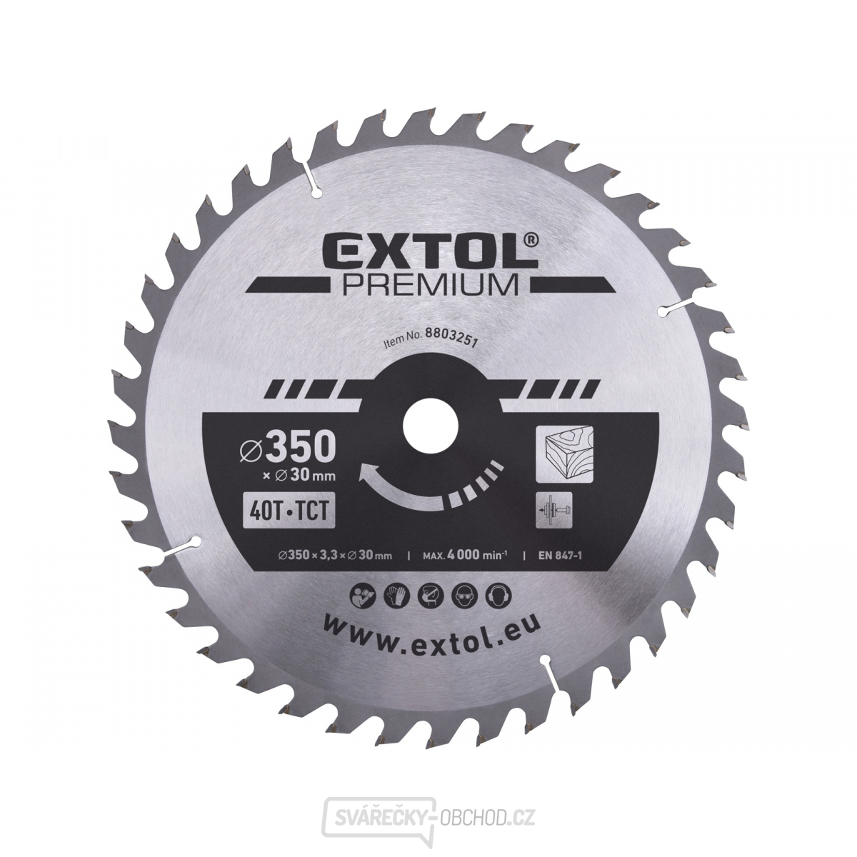 Kotouč pilový s SK plátky 350x2,5x30mm, 40T