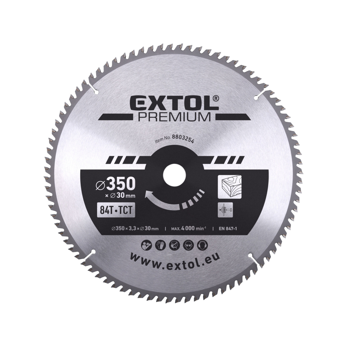 EXTOL PREMIUM Kotouč pilový s SK plátky 350x2,5x30mm, 84T 8803254