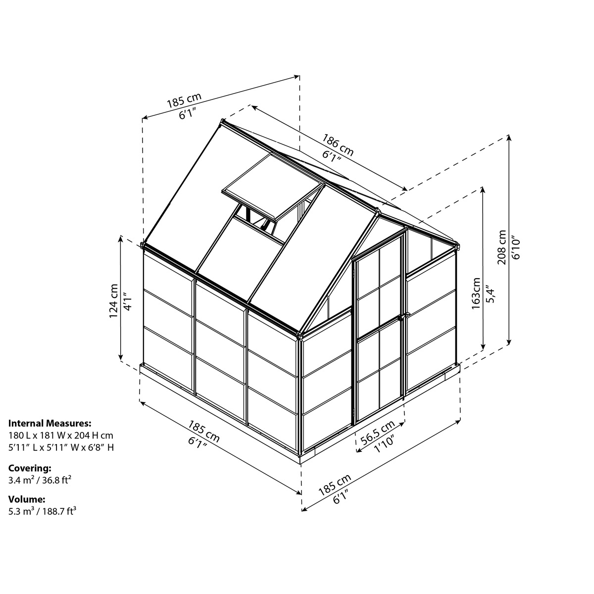 Polykarbonátový skleník Palram hybrid 6x6 Náhled