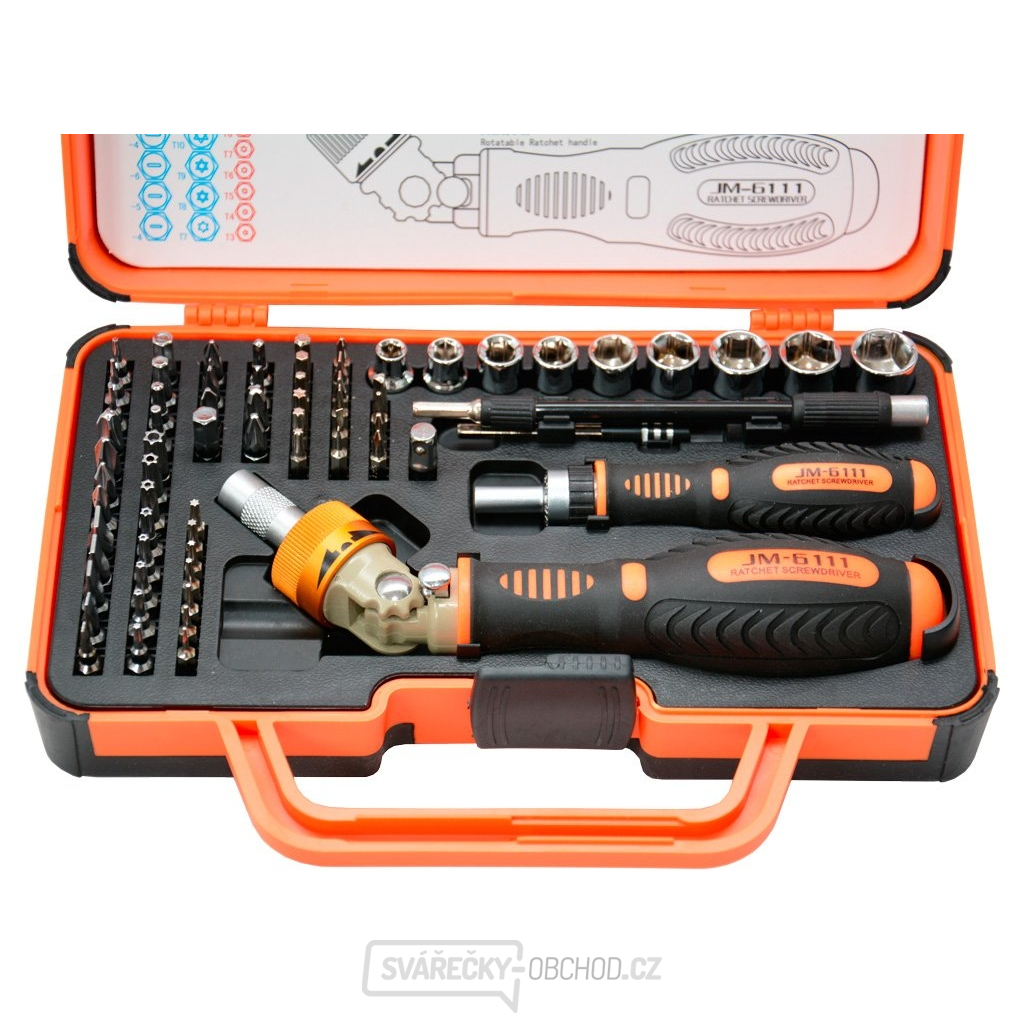 Sada ráčnových šroubováků, bitů a nástrčných hlavic - 78ks