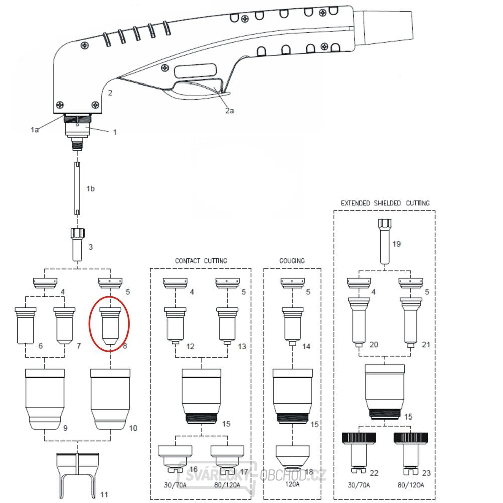 Dýza 1,4 80/90 A 100(bal.10)
