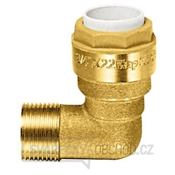 Úhlová zástrčková spojka 90° AD 15 x 1/2" AG