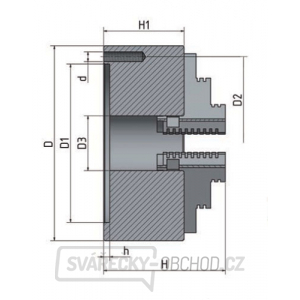 3-čelisťové sklíčidlo s centrickým upínáním Ø 125 mm