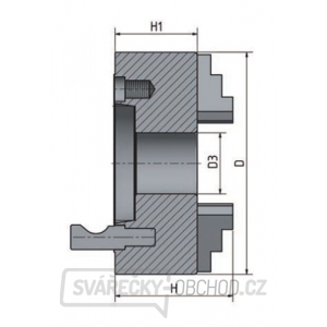 3-čelisťové sklíčidlo s centrickým upínáním ø 250 mm Camlock