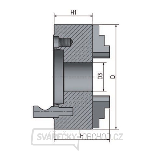 4-čelisťové sklíčidlo s centrickým upínáním ø 200 mm Camlock 4