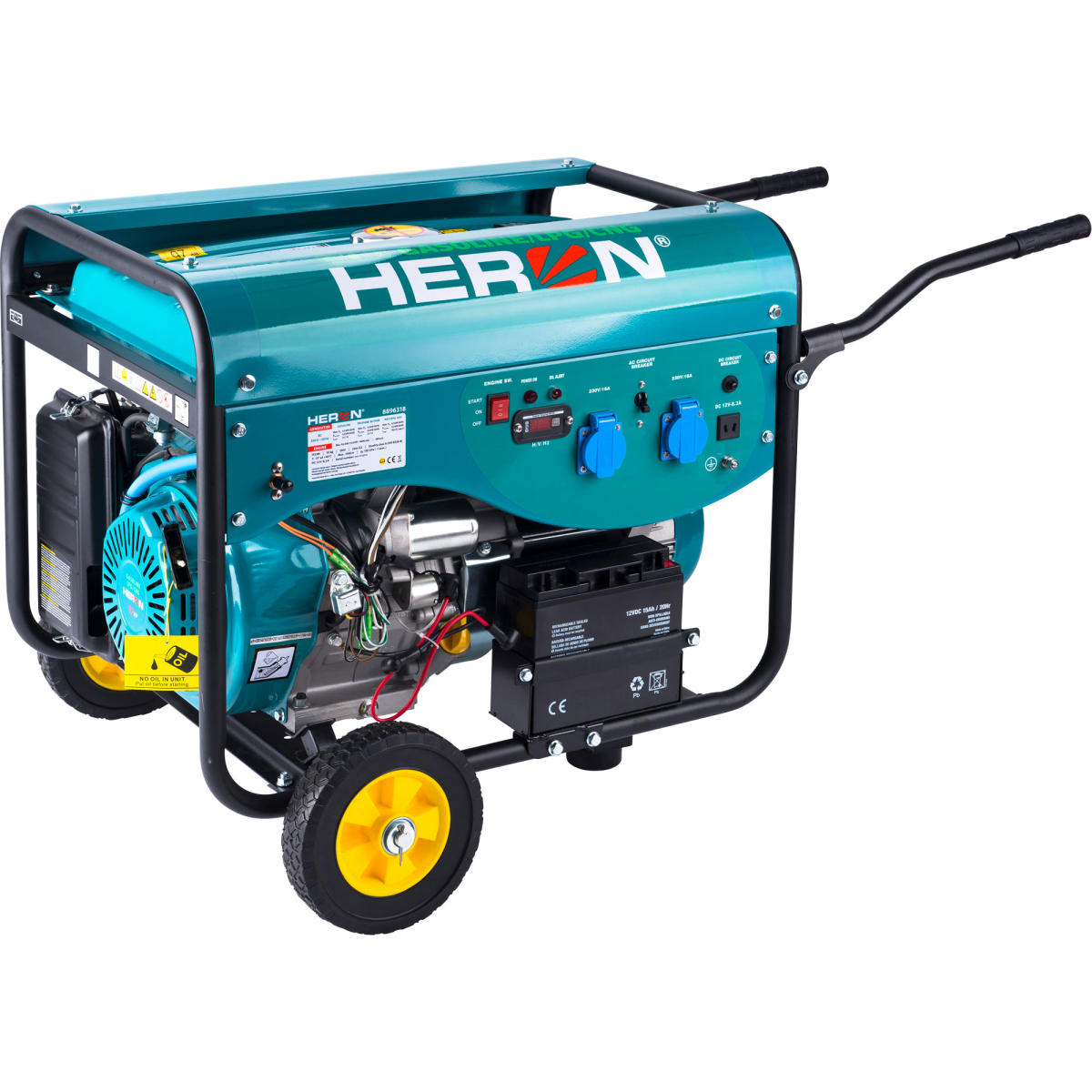 Levně Elektrocentrála benzínová a plynová HERON (LGP/NG) 13HP/5,5kW, elektrický start 8896318 + Sestavení a zprovoznění centrály v hodnotě 499 Kč