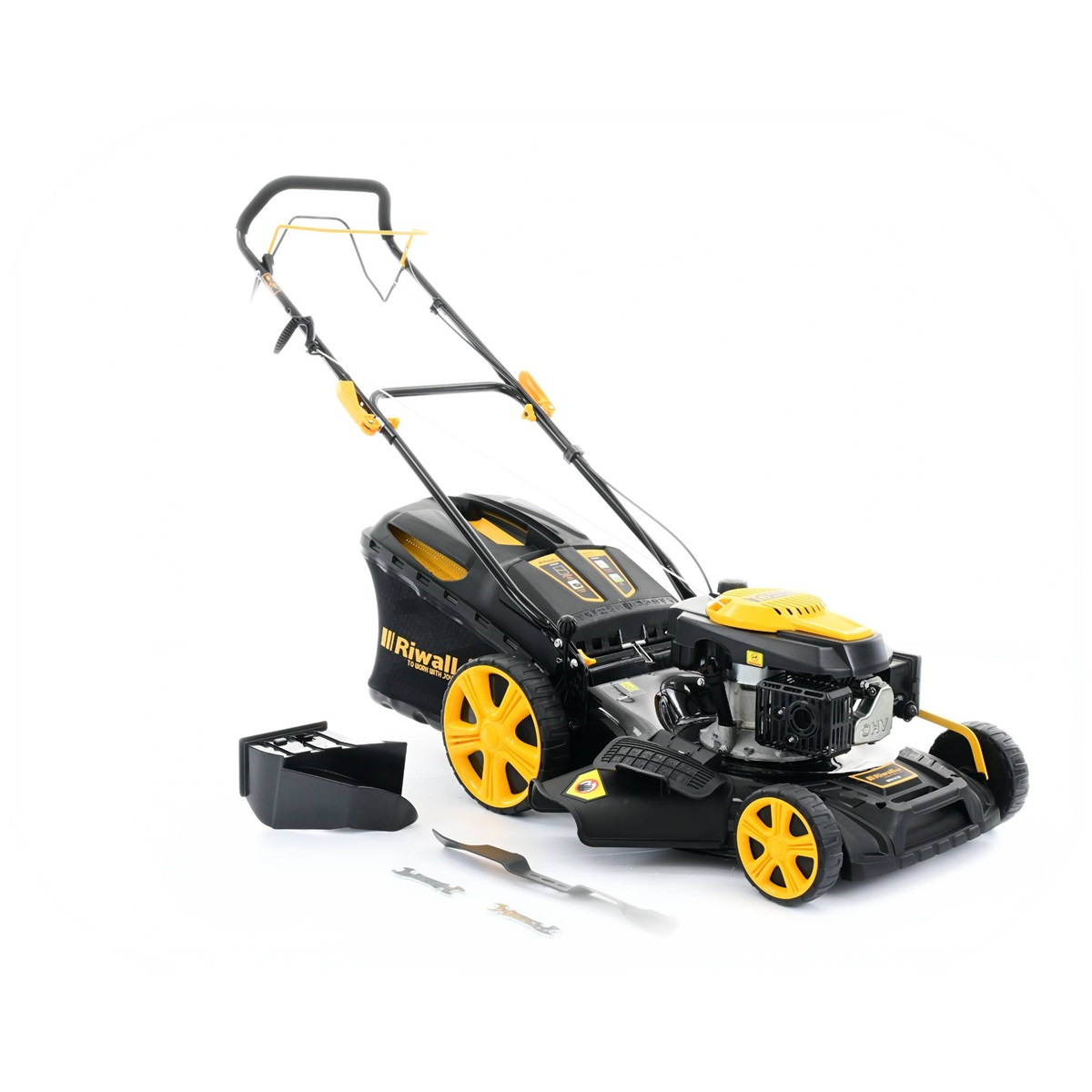 Benzínová sekačka na trávu Riwall PRO RPM 5135 4v1 s pojezdem Náhled