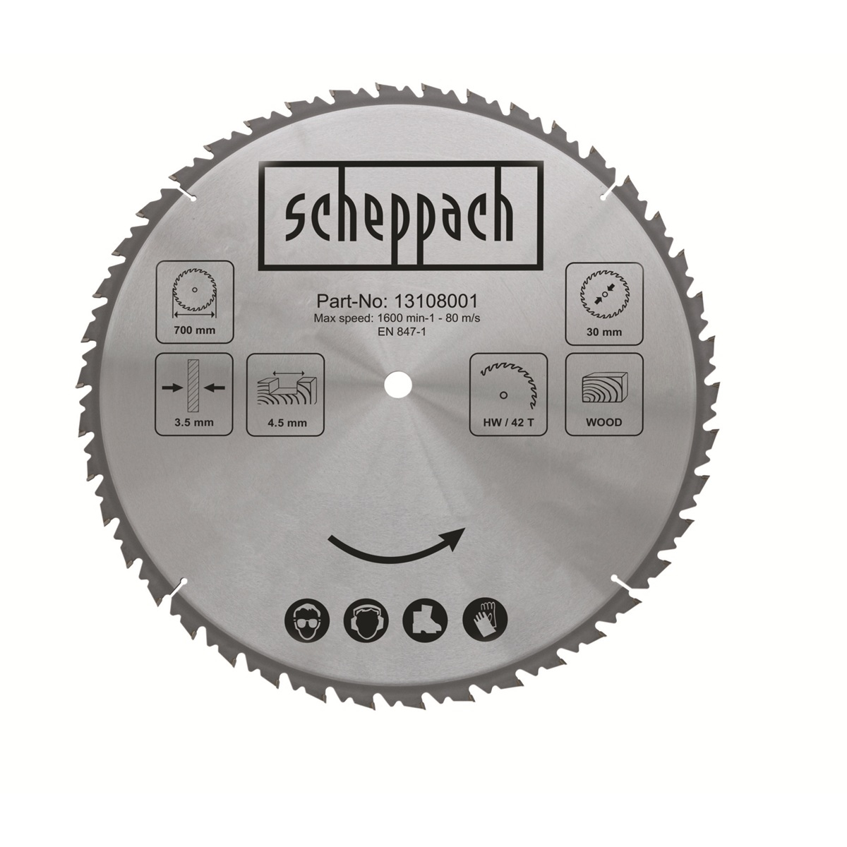 Scheppach Pilový kotouč TCT 700/30 mm, 42 zubů 13108001