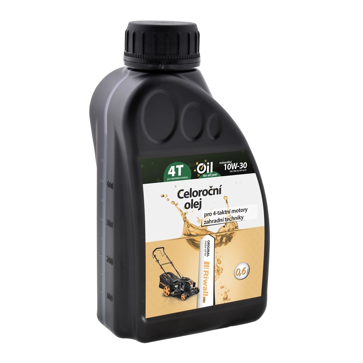 Celoroční olej Riwall pro 4-taktní motory (0.6l, SAE10W-30) RACC00002