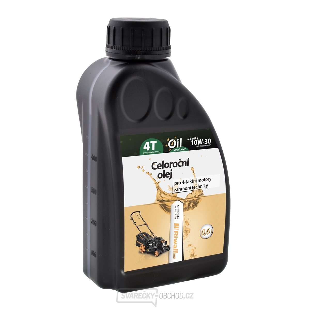Celoroční olej Riwall pro 4-taktní motory (0.6l, SAE10W-30)