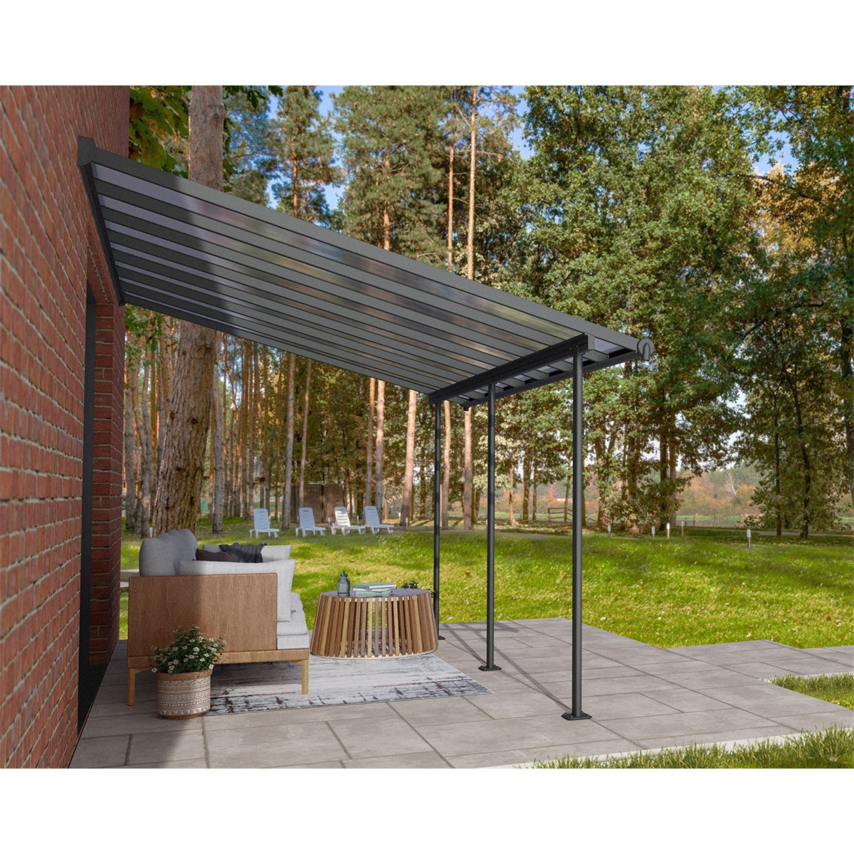 Sierra 4200 šedá 3 x 4,25 - hliníková (montovaná) pergola Náhled