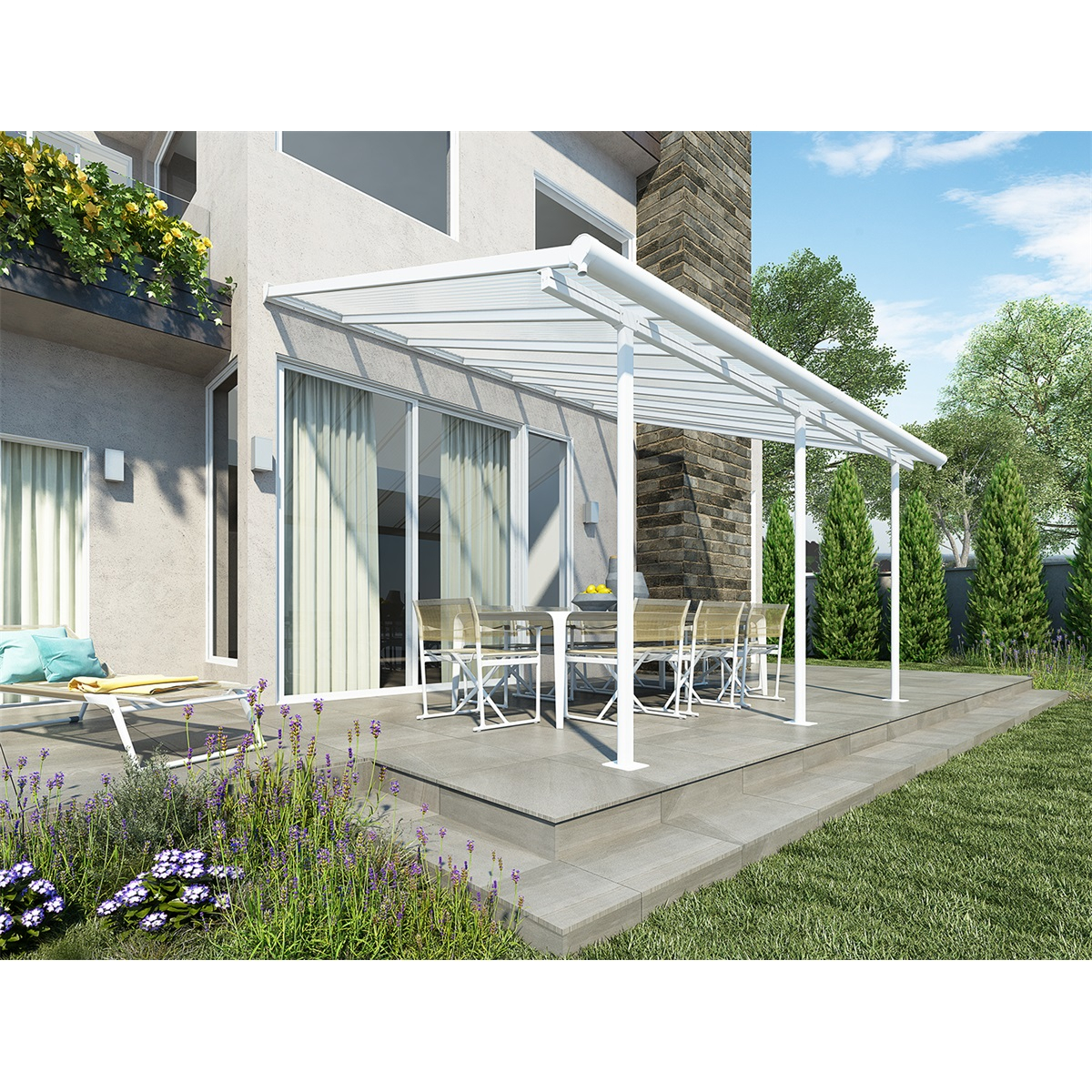 PALRAM Sierra 4200 bílá 3 x 4,25 - hliníková (montovaná) pergola 702640