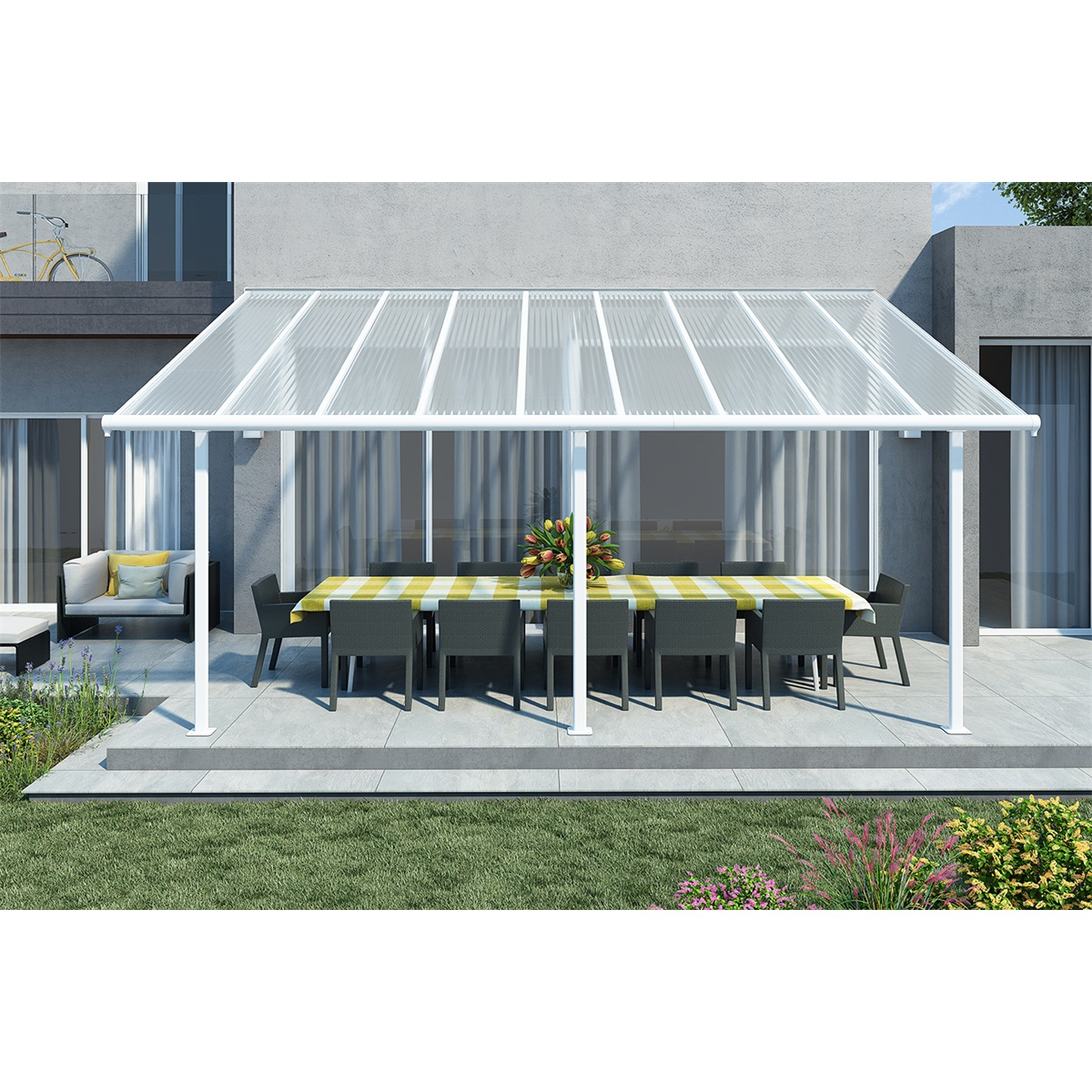 PALRAM Sierra 5400 bílá 3 x 5,46 - hliníková (montovaná) pergola 703123