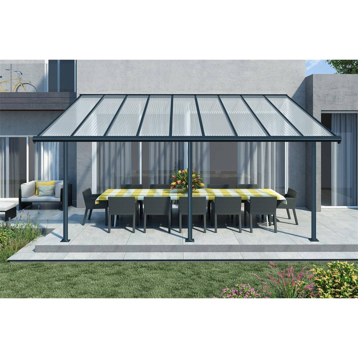 Sierra 5400 Antracit 3 x 5,46 - hliníková (montovaná) pergola Náhled