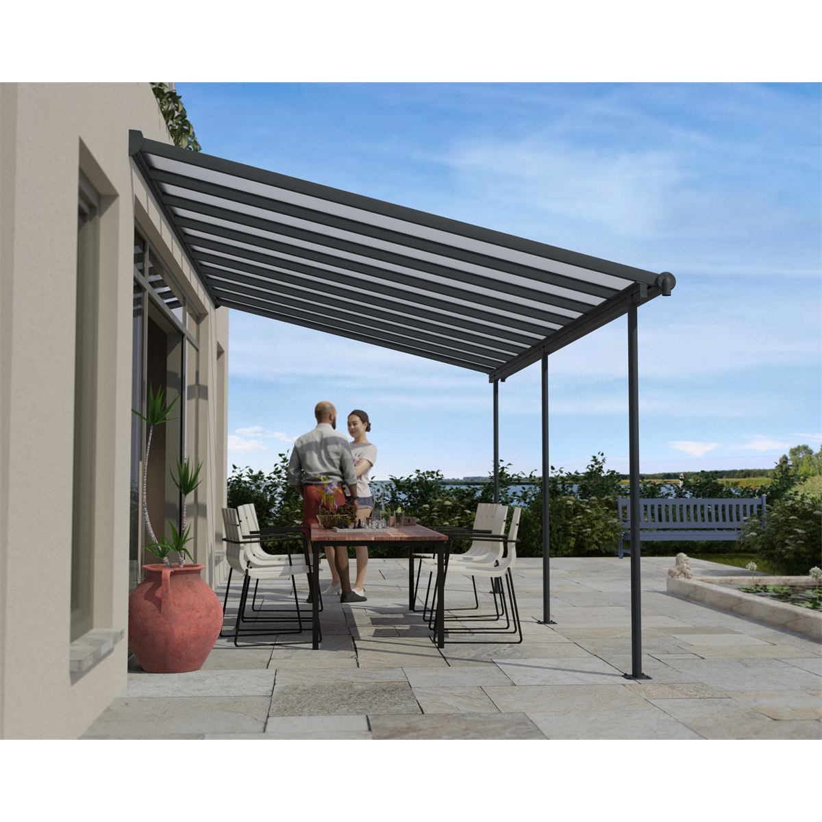Sierra 5400 Antracit 3 x 5,46 - hliníková (montovaná) pergola Náhled