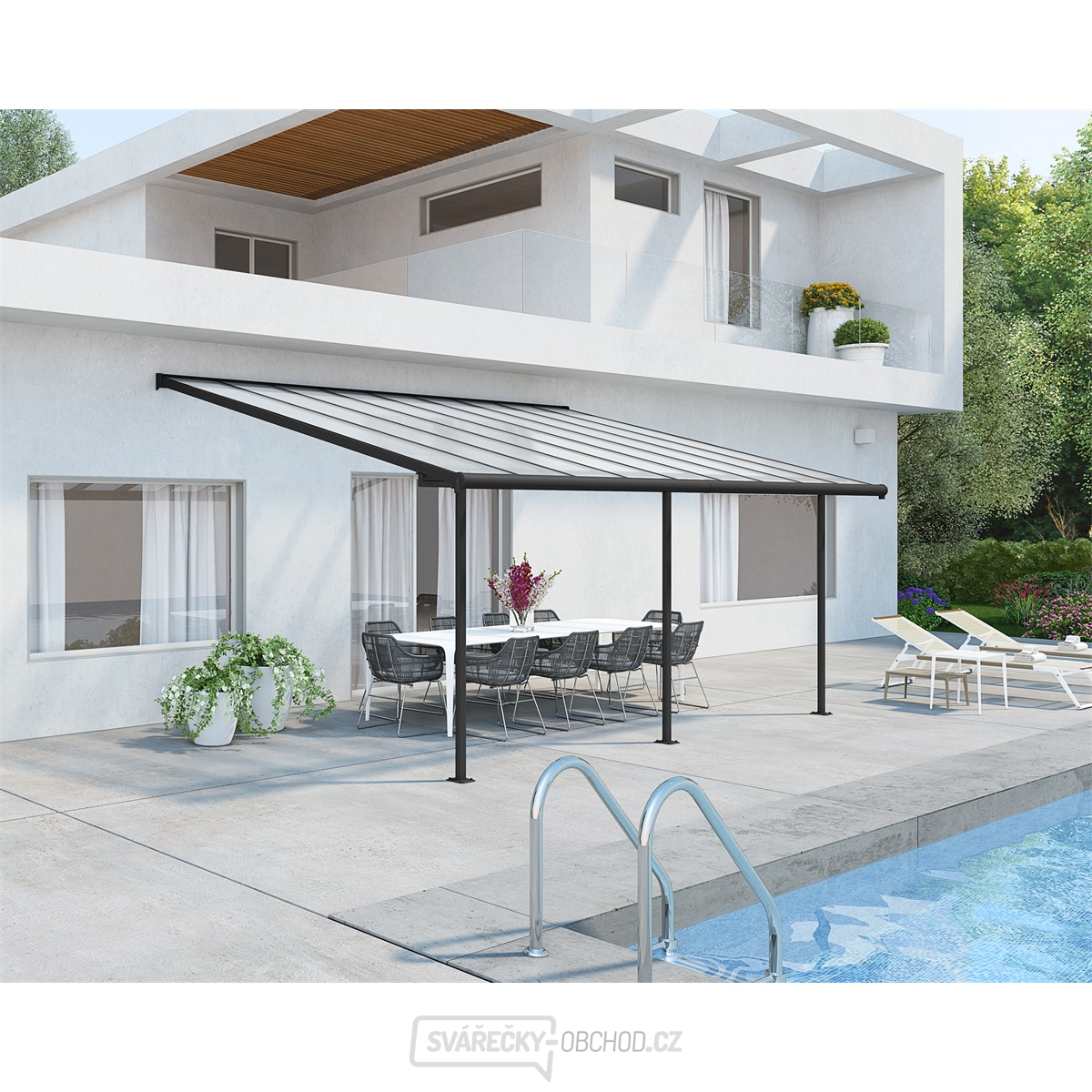 Sierra 5400 Antracit 3 x 5,46 - hliníková (montovaná) pergola