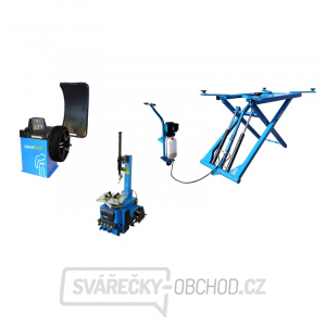 SET 3 ECONOMIC - Poloautomatická zouvačka TC01, vyvažovačka TW01 a nůžkový zvedák 2700kg