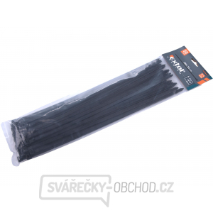 Stahovací pásky černé, 380x7,6mm - 50 ks