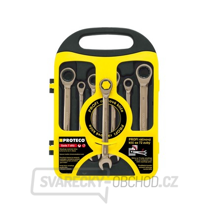 Sada klíčů ráčnových CrV SRK772 (8,10,12,13,14,17,19mm)