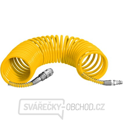 Hadice spirálová PU 5/8mm  7.5 m  s rychlospojkami STOP