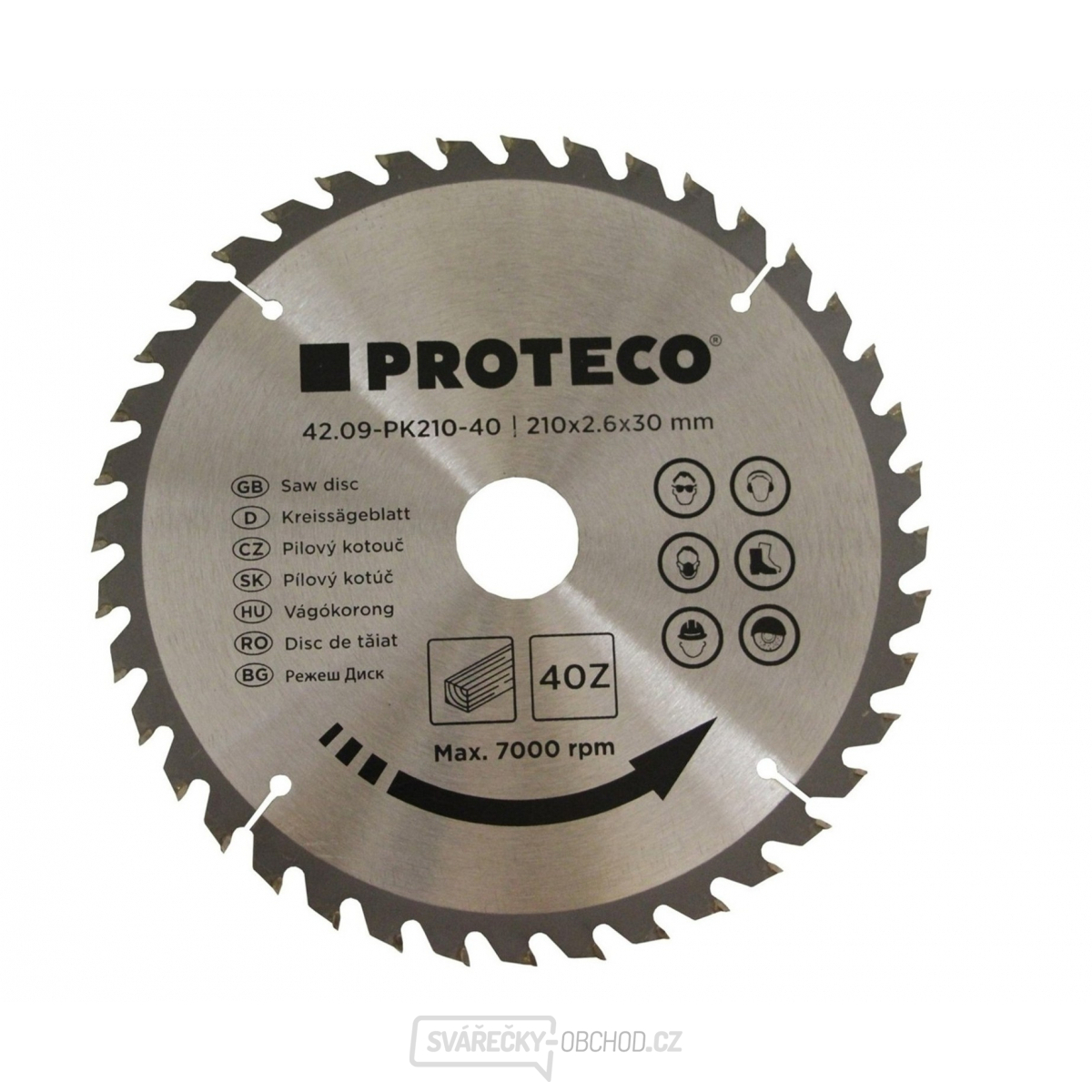 Kotouč pilový SK 210x2.6x30 40z + redukce 30/20 mm