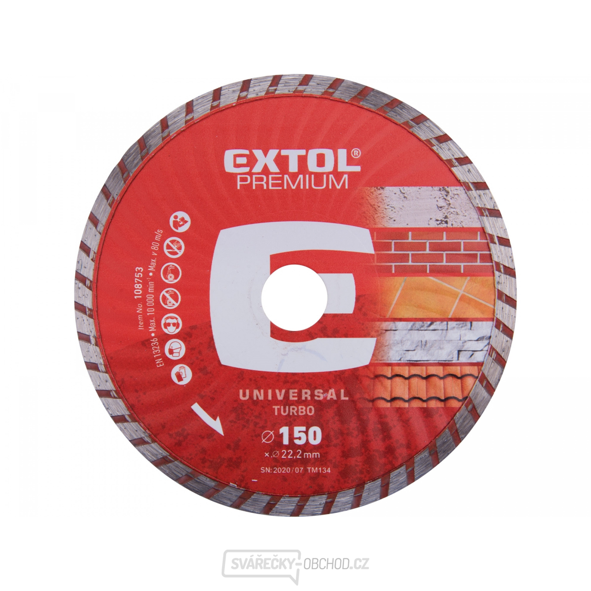 Kotouč diamantový řezný turbo, 150x22,2mm, suché i mokré řezání