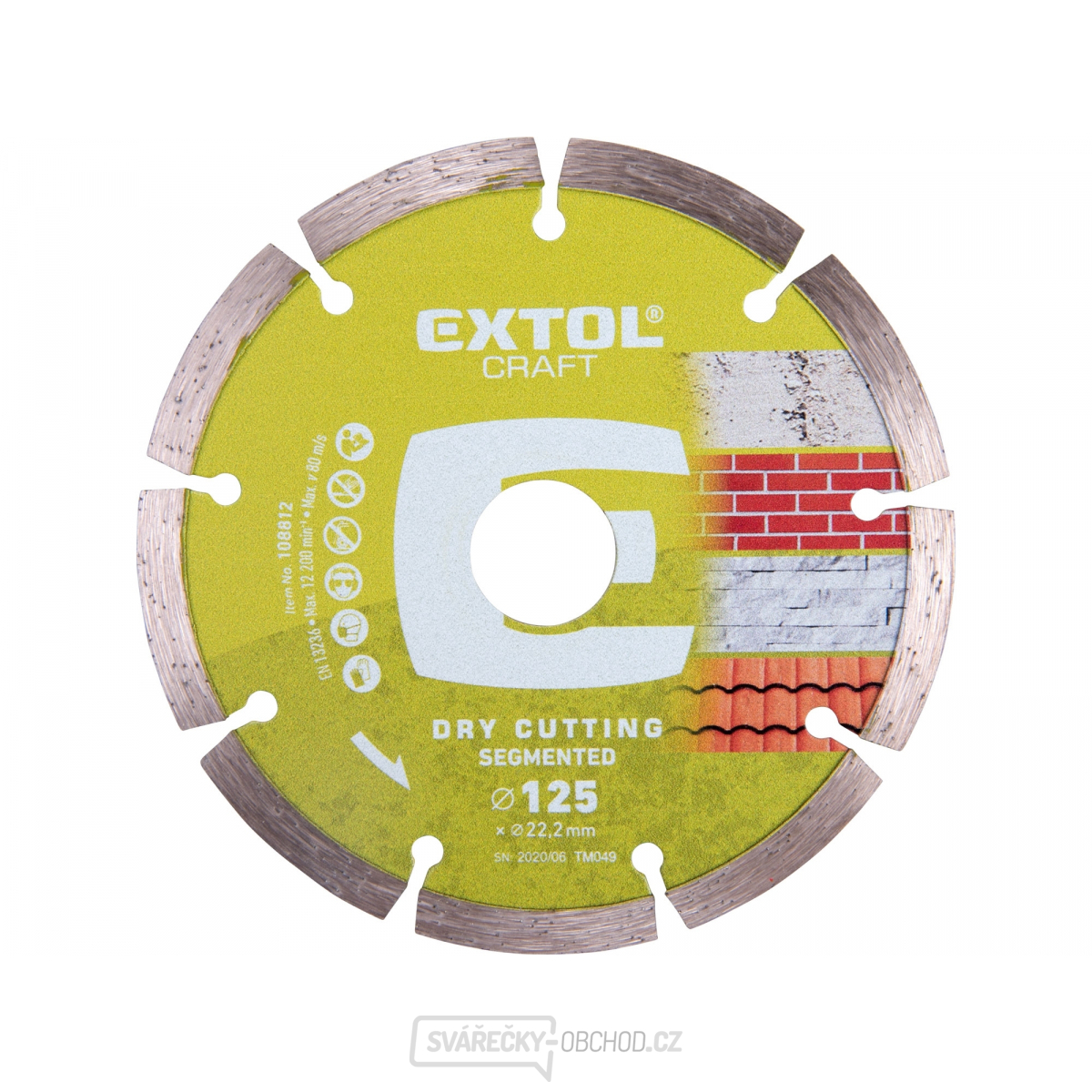 Kotouč diamantový řezný segmentový, 125x22,2mm, suché řezání