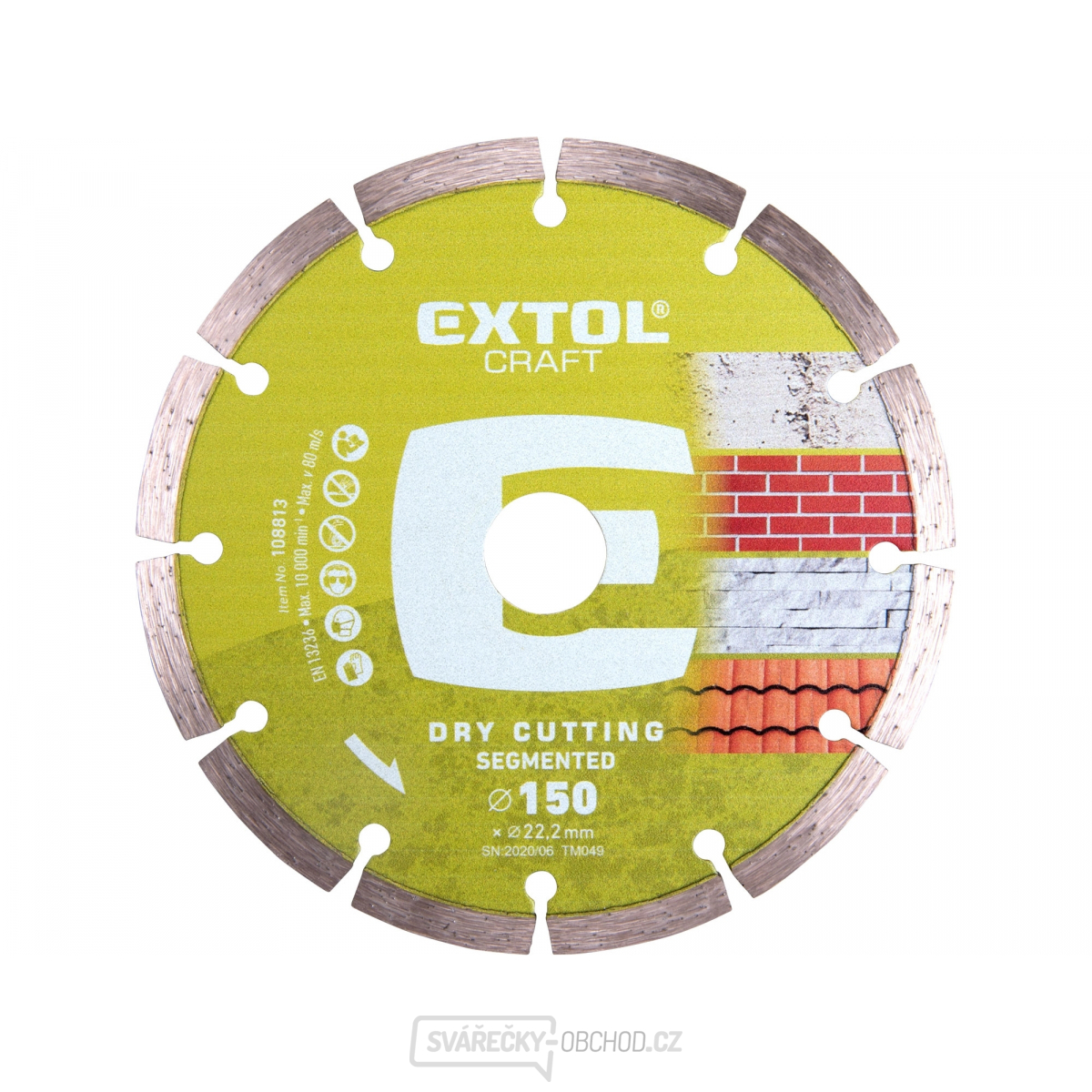 Kotouč diamantový řezný segmentový, 150x22,2mm, suché řezání