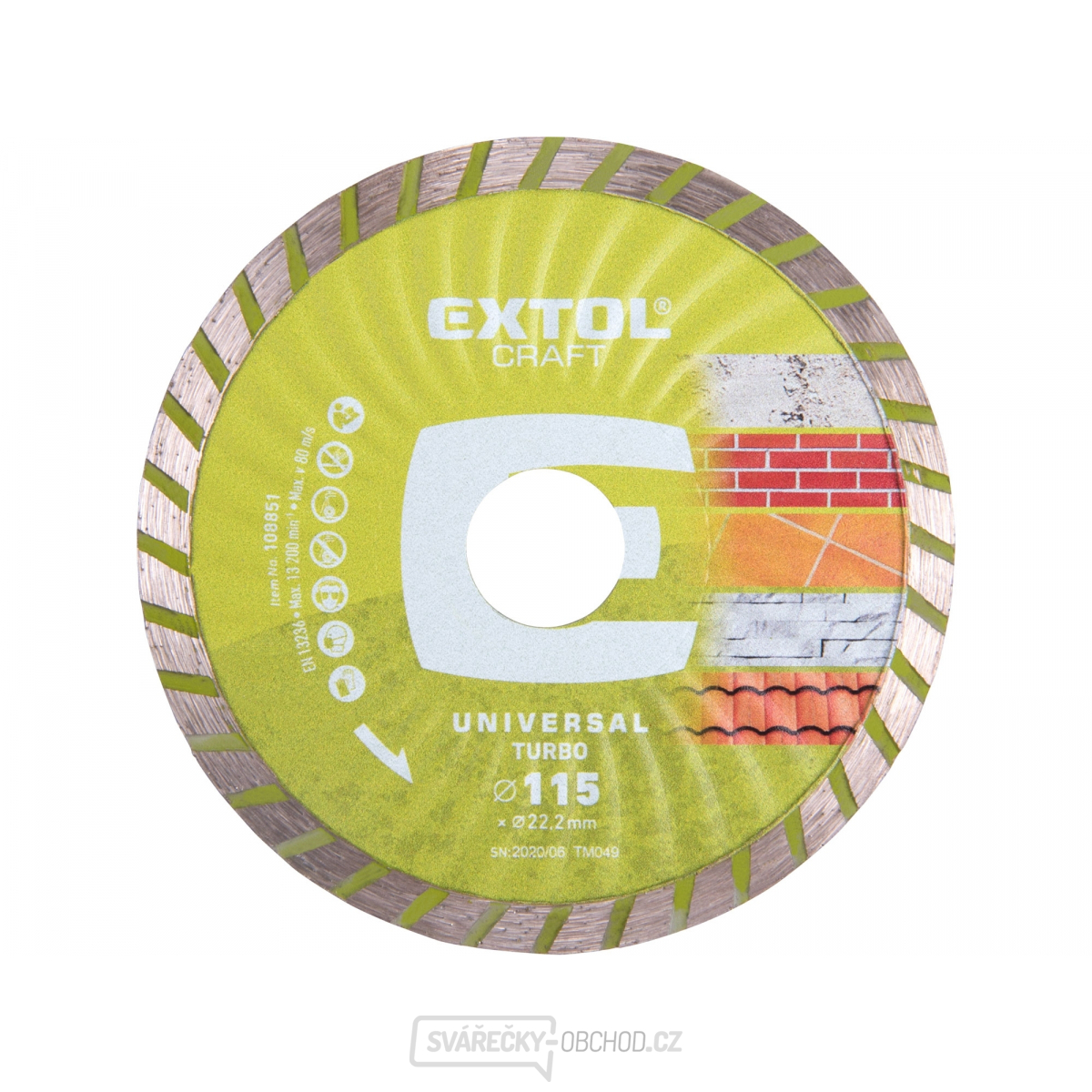 Kotouč diamantový řezný turbo, 115x22,2mm, suché i mokré řezání