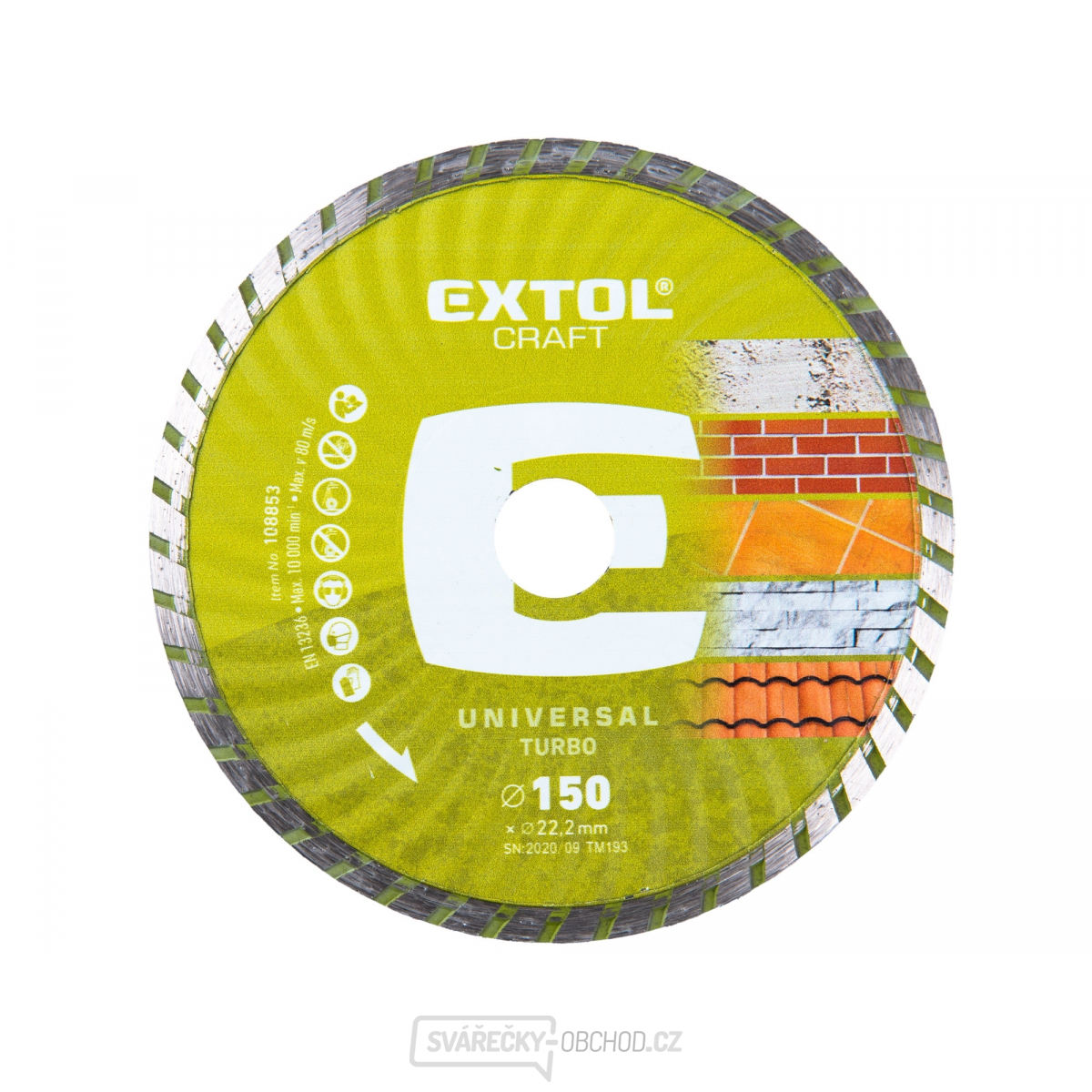 Kotouč diamantový řezný turbo, 150x22,2mm, suché i mokré řezání