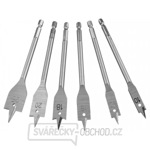 Vrtáky ploché do dřeva, šestihranná stopka - 6ks Vrtáky ploché do dřeva, šestihranná stopka - 6ks gallery main image