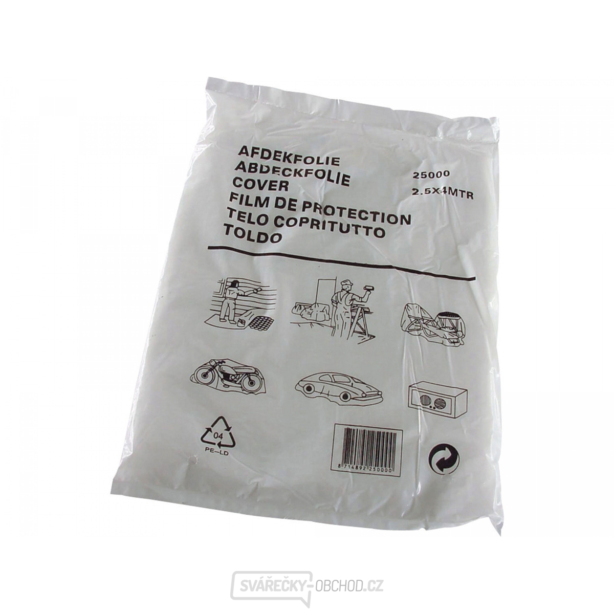 Fólie na přikrytí při malování, 4x5m,