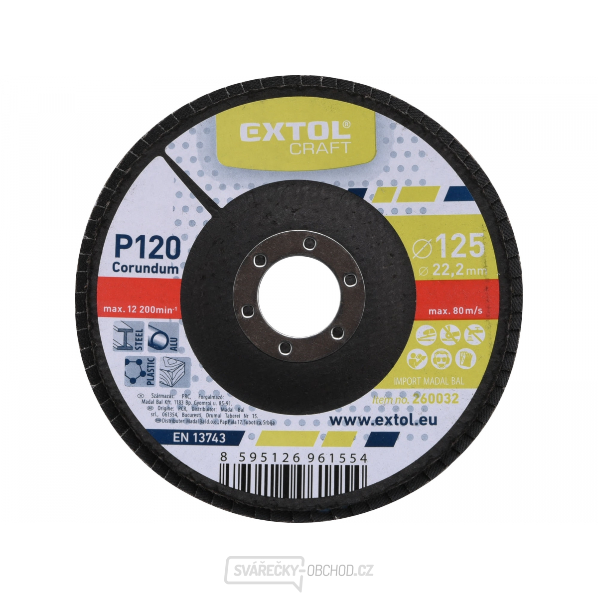 Kotouč lamelový šikmý korundový 125mm, zr. P120