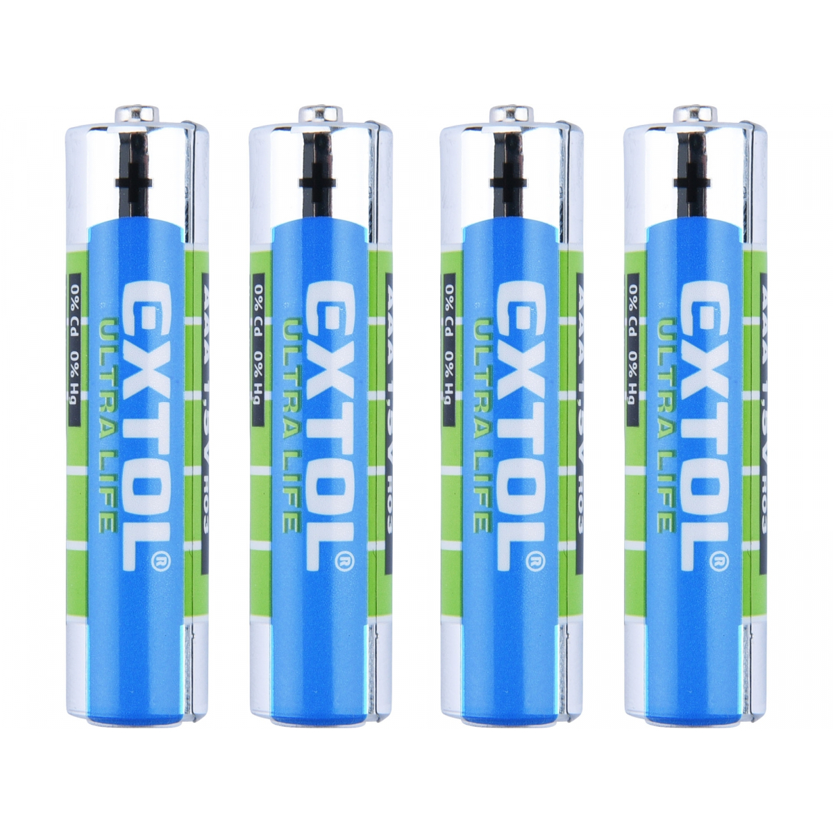 EXTOL LIGHT Baterie zink-chloridové, 1,5V AAA (LR03) - 4ks