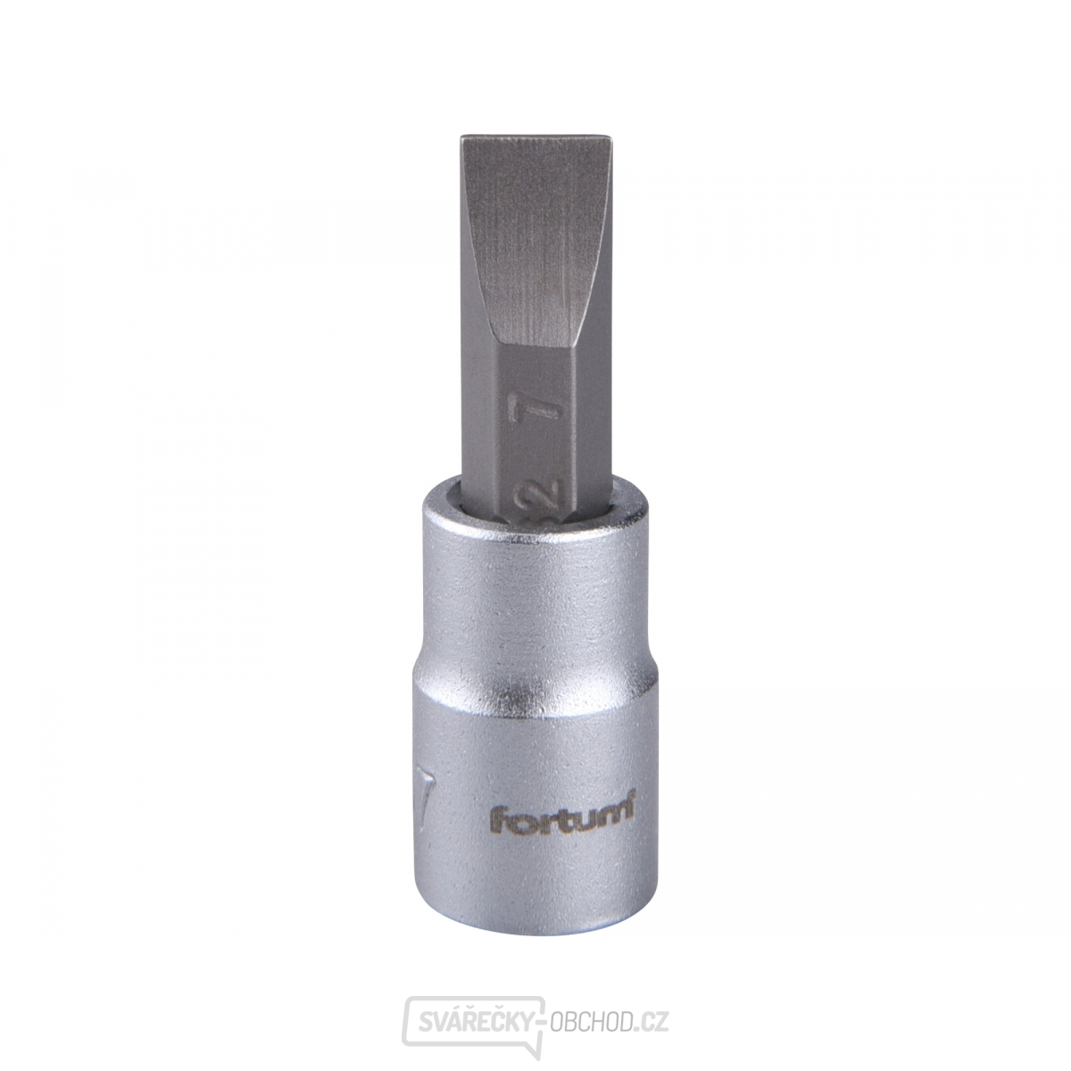 Hlavice zástrčná šroubovák plochý, 1/4", 7mm, L 37mm, CrV/S2