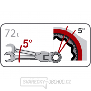 Klíč ráčnový očkoplochý s kloubem, 72 zubů, 8mm, L 134mm, CrV/S2 Náhled