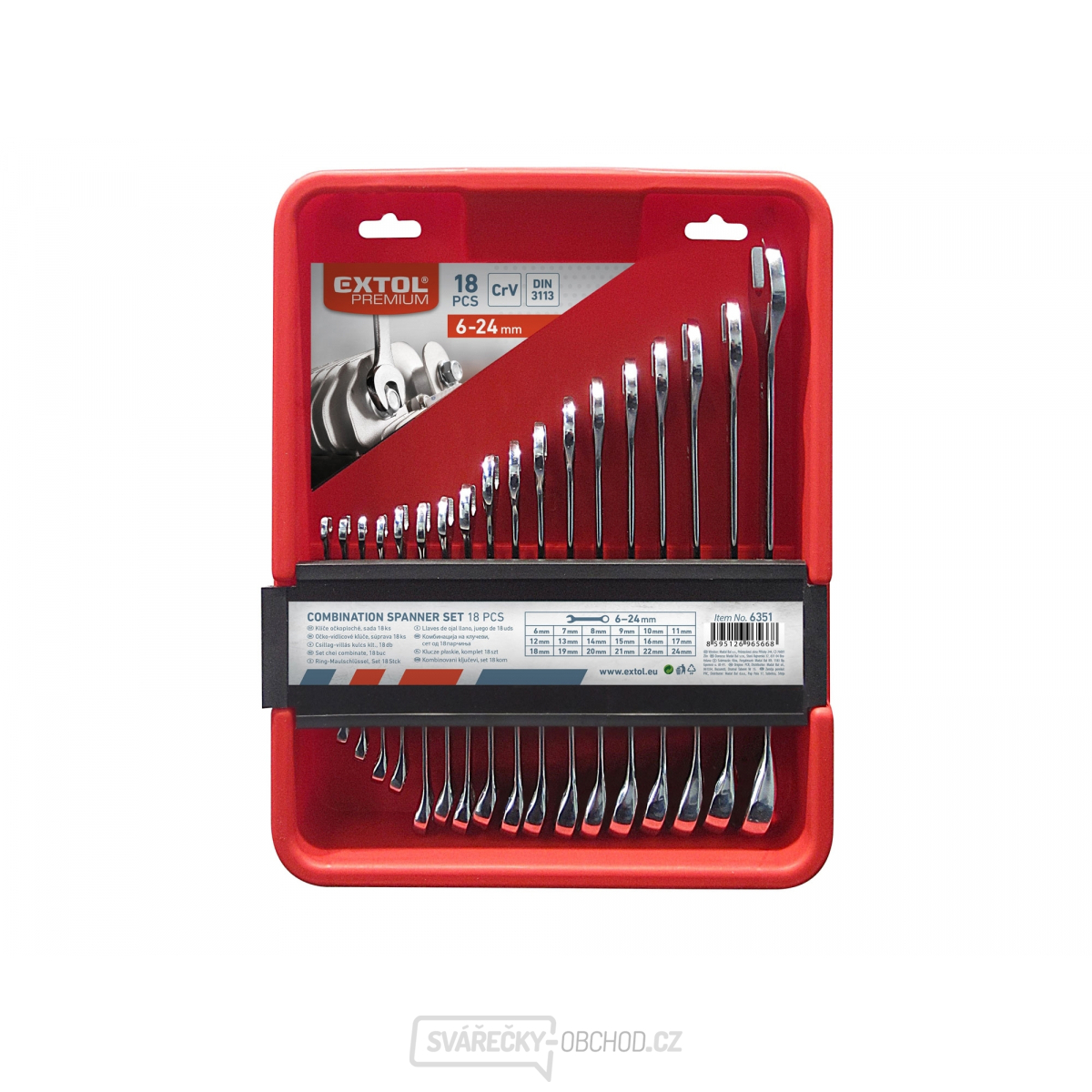 Klíče očkoploché, sada 18ks, CrV