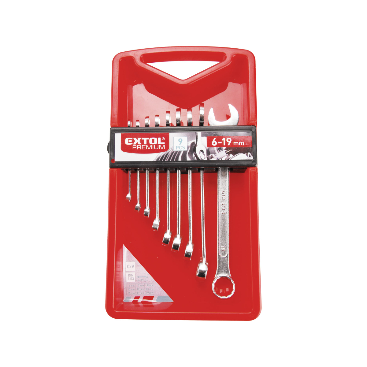 EXTOL PREMIUM Klíče očkoploché, sada 9ks, CrV 6352