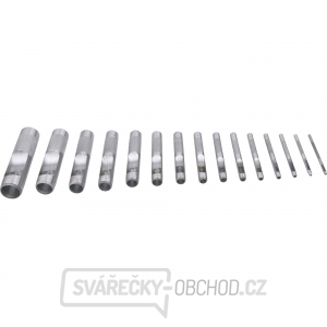 Děrovač kůže, sada 15ks, 2-2,5-3,2-4-4,8-5,5-6,4-8-9,5-11-12,7-14-15,8-19-22mm Děrovač kůže, sada 15ks, 2-2,5-3,2-4-4,8-5,5-6,4-8-9,5-11-12,7-14-15,8-19-22mm