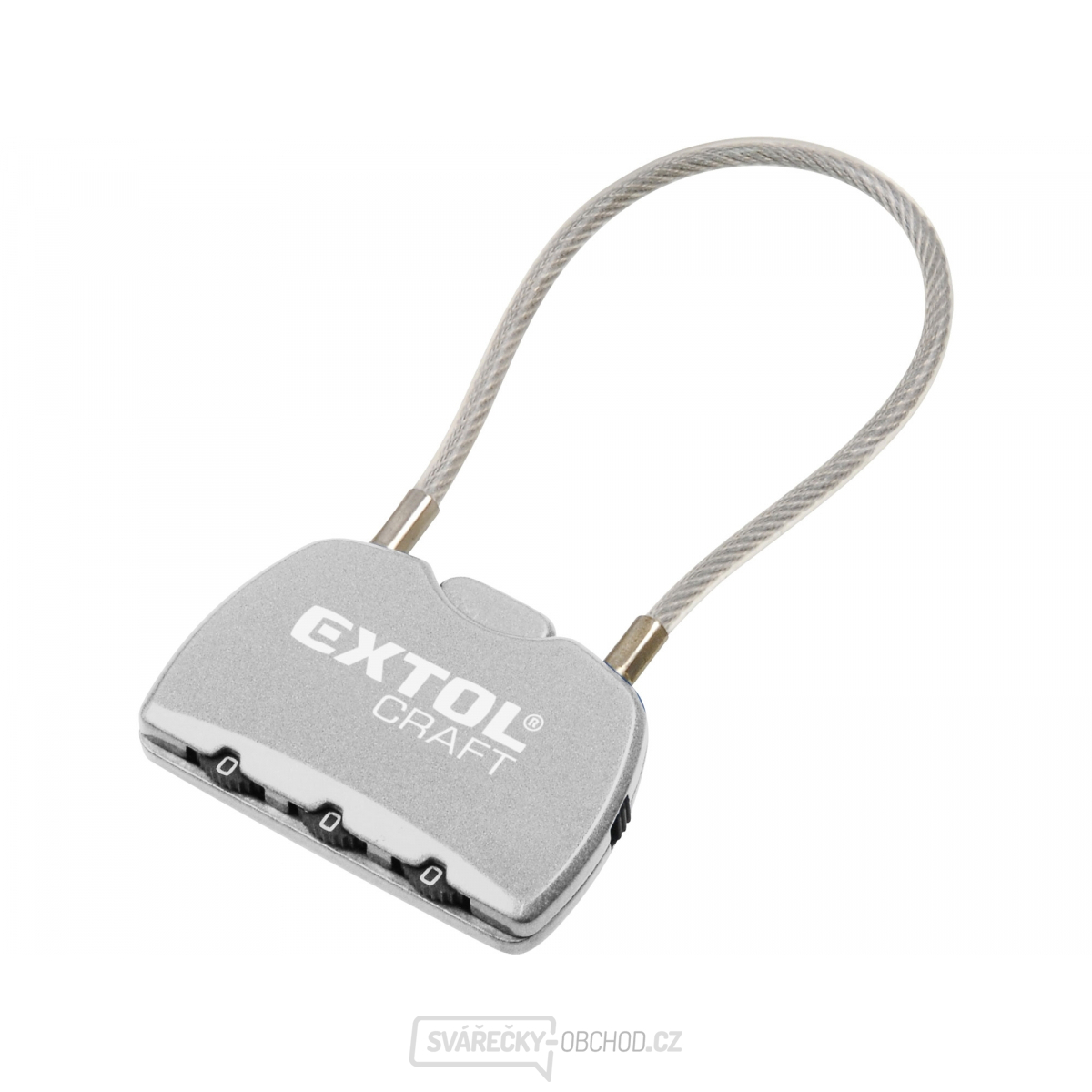 Zámek kombinační s trojmístným kódem - lanko 150 mm