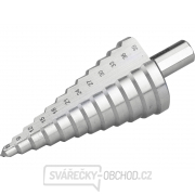 Vrták stupňovitý, ∅ 6-39mm, stupňování po 3mm, 12 otvorů, stopka ∅ 12mm, délka 101mm, HSS Vrták stupňovitý, ∅ 6-39mm, stupňování po 3mm, 12 otvorů, stopka ∅ 12mm, délka 101mm, HSS gallery main image